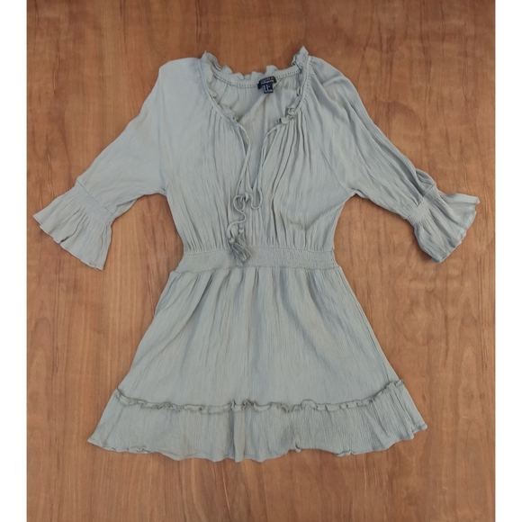 Forever 21 Dresses & Skirts - Forever 21 peasant boho mini ruffle dress xl green